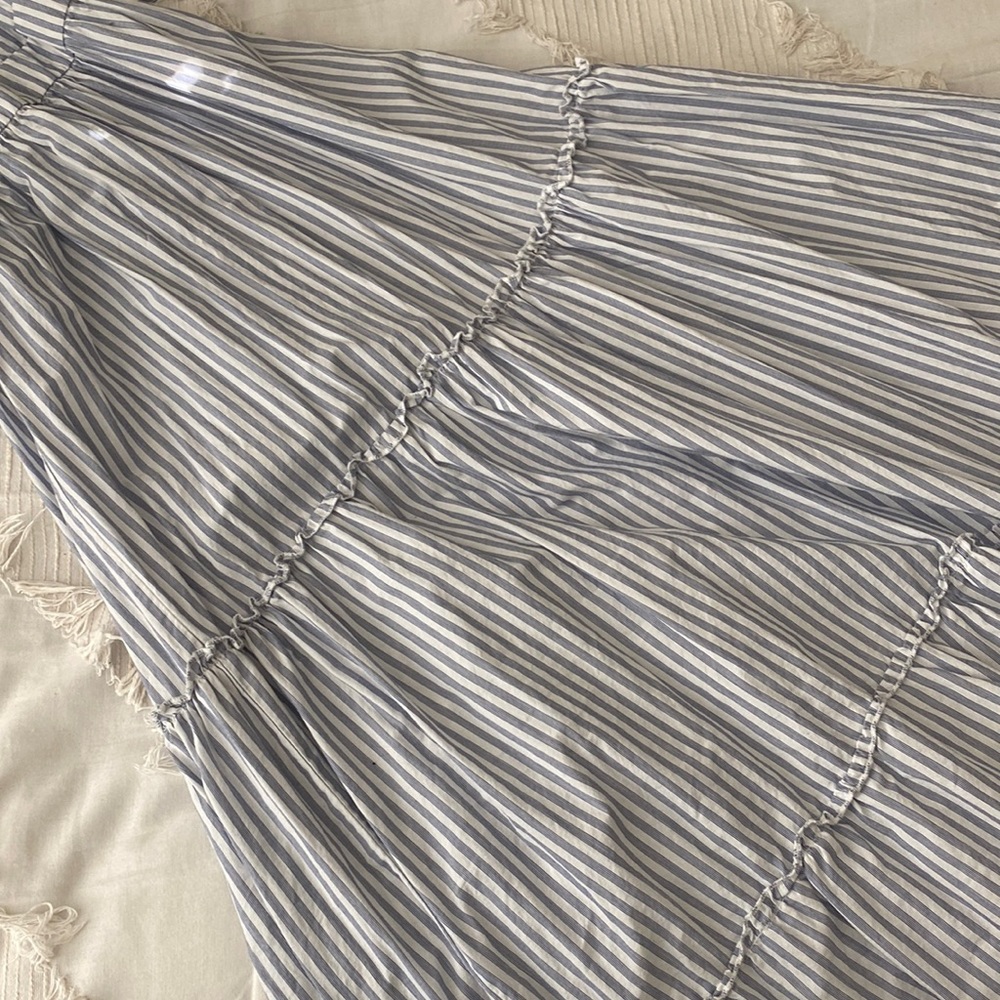 Blue pin stripe maxi dress